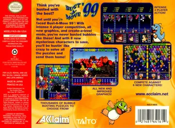 Bust-A-Move '99 (USA) box cover back